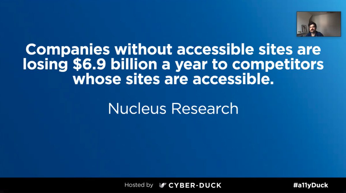 'Many people are unable to use many eCommerce websites due to lack of #accessibility. Being accessible can be a big differentiation point, attracting audiences who have been marginalised on other sites.' Another important reason to consider accessibility from Patrick @BigCommerce