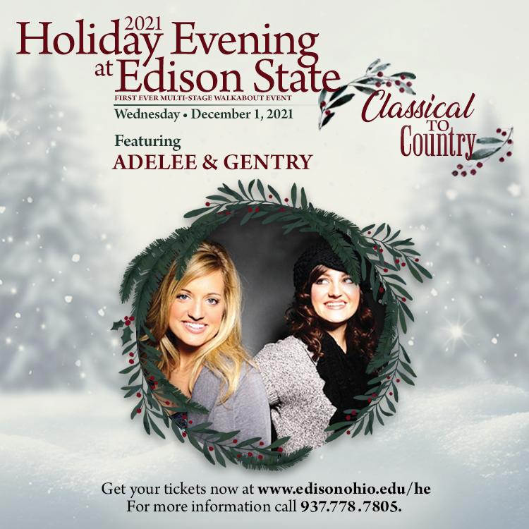 EdisonOhio's tweet photo. Sister-duo Adelee &amp; Gentry is one of four artists performing at 2021 Holiday Evening. From West Alexandria, they’ve performed and sung together for 12 years. They have a polished folk-pop sound grounded by a rootsy base.

Get your tickets at https://t.co/cnAhZTJcgn https://t.co/LiKfKM8lh7