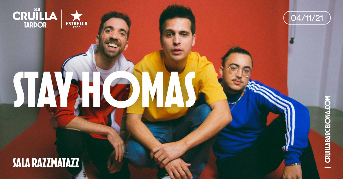 Confirmats! ⭐ <a href="/stayhomas/">STAY HOMAS</a> arriben al #CruïllaTardor el 4 de novembre ✨

Serà el primer concert a la sala principal de <a href="/razzmatazzclubs/">RazzmatazzClubs</a> en gairebé 2 anys 🥲  Omplim el Razz! 🙌

💫 Entrades a la venda a partir de les 20h aquí: bit.ly/StayHomasCruil… 

Falten 9 dies! ⏳