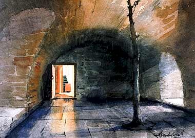 Did you know that Cawdor Castle was built around a small, once living tree that is still a key part of the building today? 

Here's a striking painting of the tree created by celebrated watercolourist Alexander Cresswell in 1991.

#castle #travel #scotland #uk #unitedkingdom