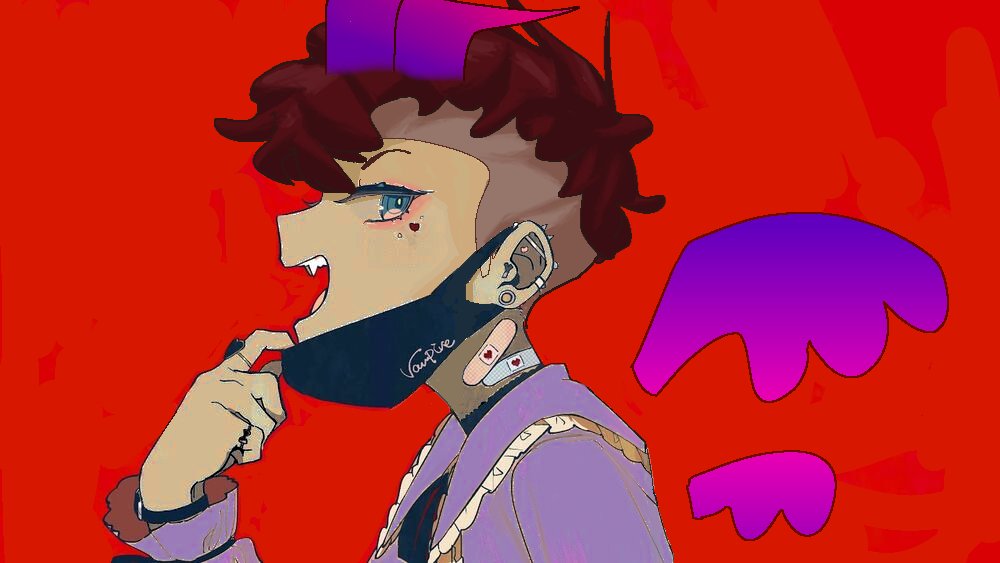 chimeramanticor's tweet photo. made an edit of the vampire by deco 27 as nightmera :] #chimeratwt #chimeraillust #vocaloid https://t.co/X1LH6BUmS7