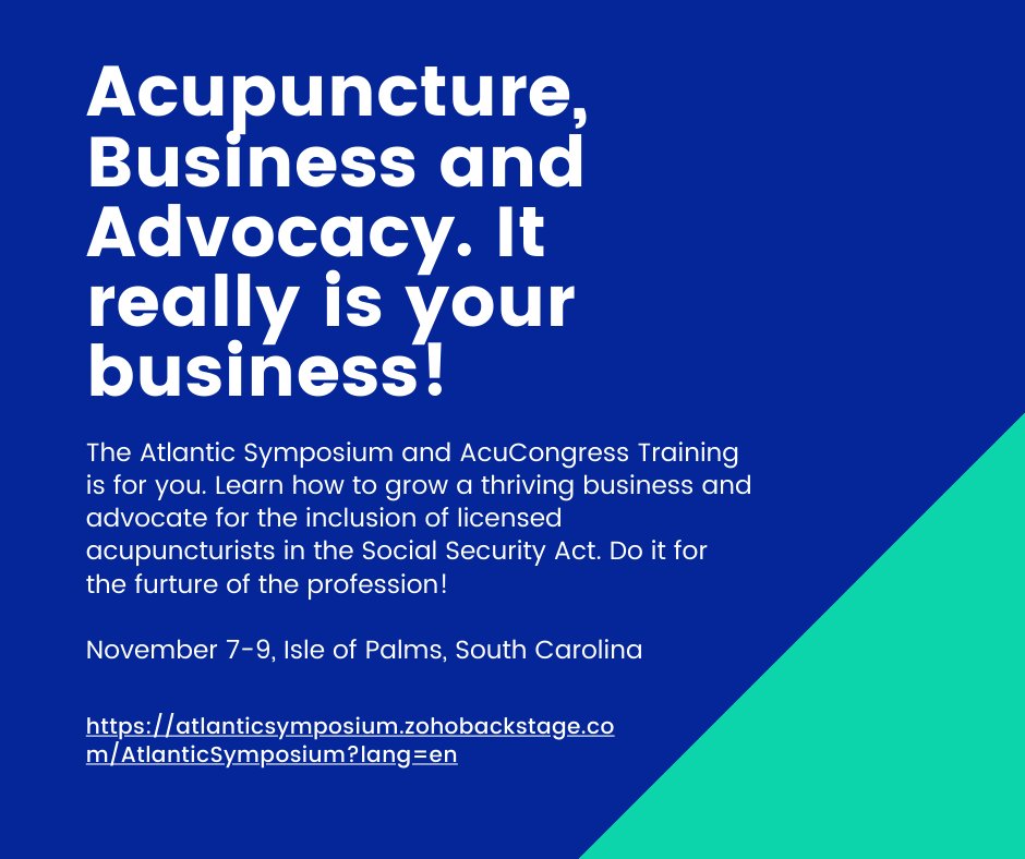 Join members of the board of MAS in balmy South Carolina to level up your business practice and become an active proponent for the expansion of the role of acupuncturists in the U.S. healthcare system. Network with colleagues and come away energized!