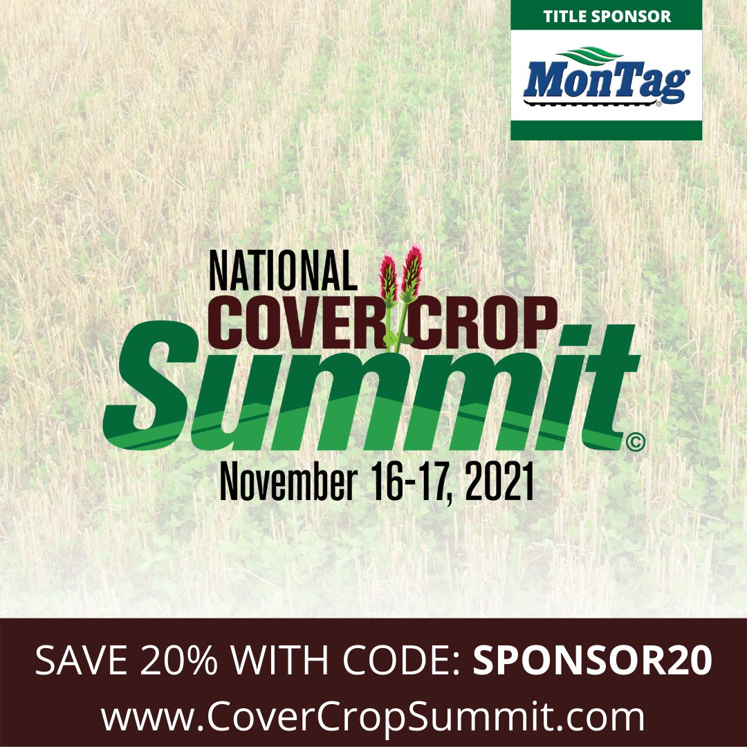 We’re proud to announce our return as a sponsor for Cover Crop Strategies’ next National Cover Crop Summit, Nov. 16-17.

Just enter code SPONSOR20 during checkout! Sign up here: covercropstrategies.com/national-cover…