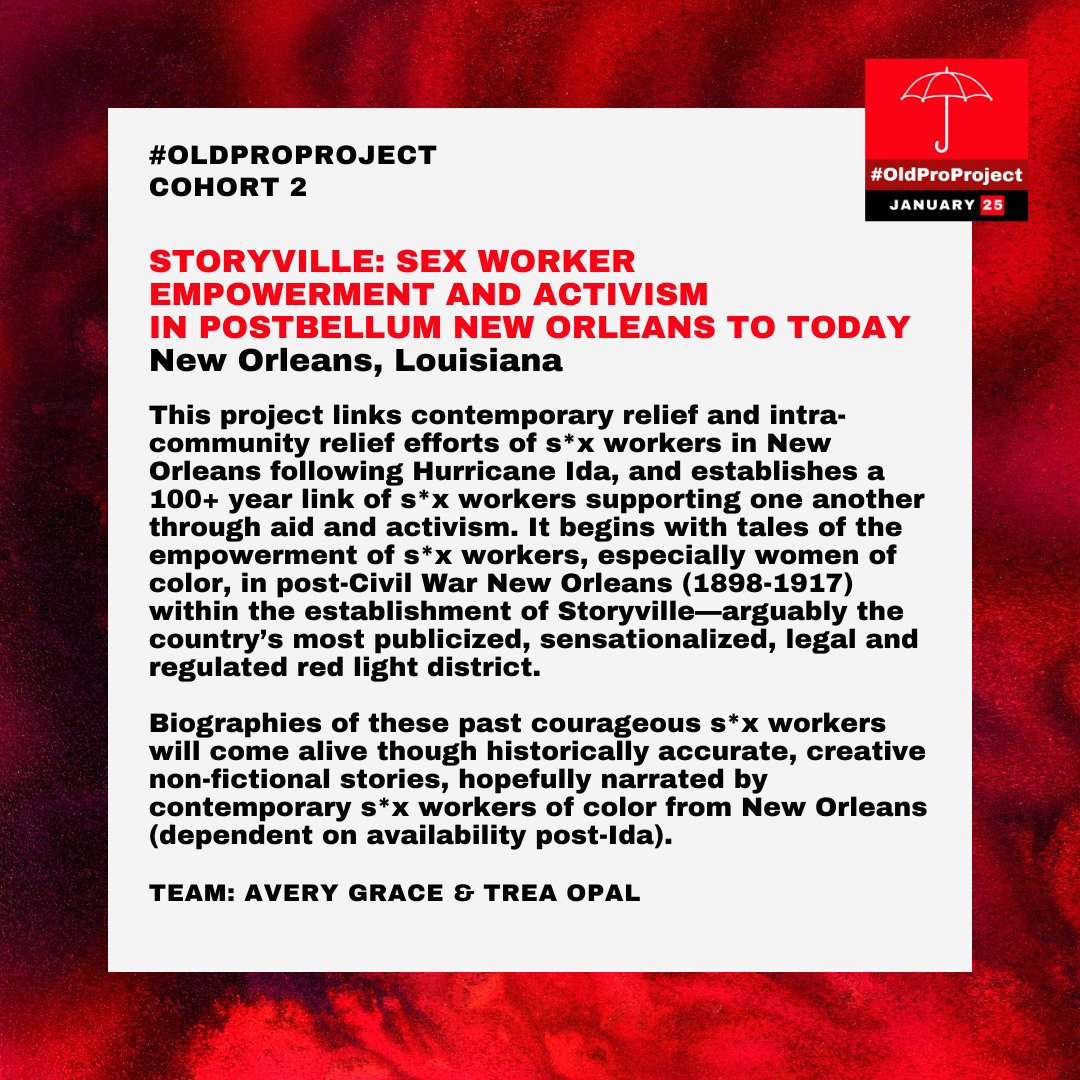oldprosonline's tweet photo. #OldProProject Highlight: Storyville: Sex Worker Empowerment & Activism in Postbellum NOLA to Today
Learn more about the project and awesome team:
https://t.co/XorXdlRe5O
cc: @gracebravery https://t.co/je36bqXfdi
