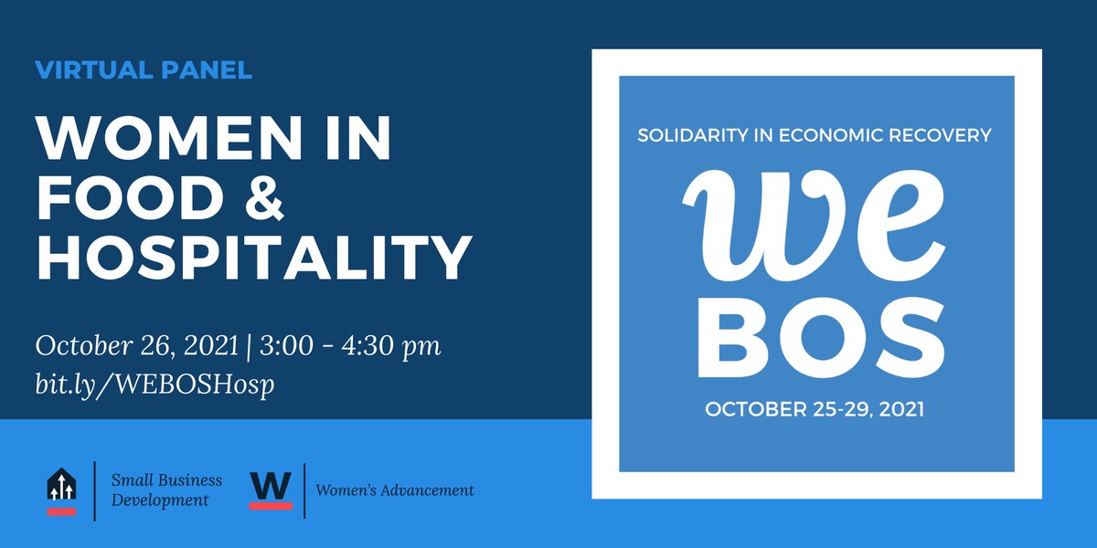 BostonWomen's tweet photo. Today for #WEBOSWeek, join the @EconDevBoston Small Business call at 3 p.m. for a panel featuring women entrepreneurs leading  in the food and hospitality industry. 

RSVP today: https://t.co/CPuJlWb78J https://t.co/xknAHfumKp