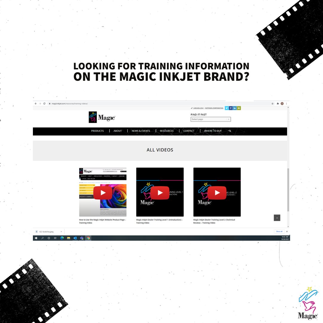 MagicInkjet's tweet image. Magic® provides you with the materials you need to sell and/or use the products in our portfolio ✒️📽️

Take a look on YouTube or directly on our site ⤵️

bit.ly/MagicTVideos
-
#MagicInkjet #MagicInkjetPaper #Inkjetprinting #Inkjet