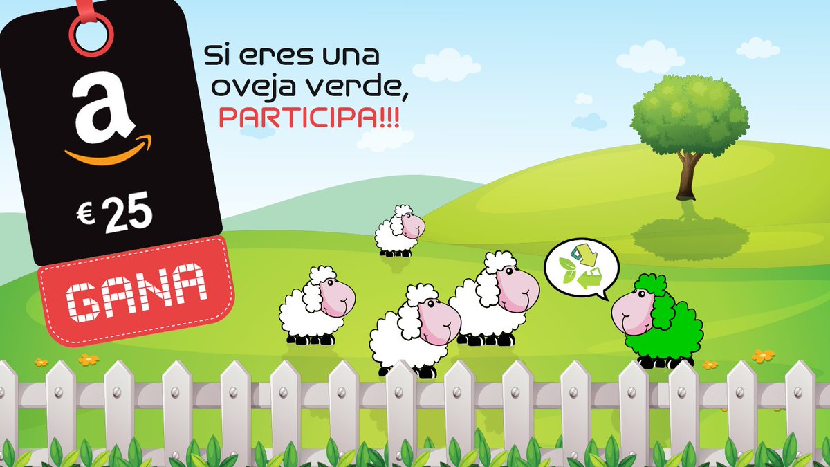 signusecovalor's tweet photo. 🤩 SORTEO 🤩
¿Eres la "oveja verde" 🐑 🟢 de tu familia, de tu grupo de amigos, de tu oficina..?
Si es así: ➡ haz RT y menciona a "otra oveja verde" 
Entrarás en el SORTEO de un CHEQUE AMAZON de 25€
Tienes hasta el 3 de noviembre a las 23:59h (CET) https://t.co/Tm41w6o7b2