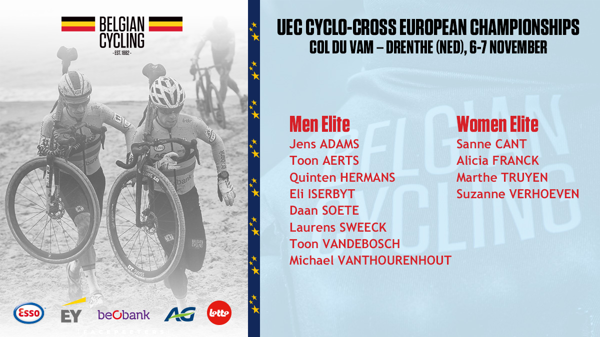 BELCyclingTeam's tweet photo. Here's our Elite selection for the UEC Cyclo-cross European Championships on the Col du VAM 🇳🇱 | https://t.co/lOhJiBlbuE

#EuroCross21 https://t.co/FoEV5btn2q