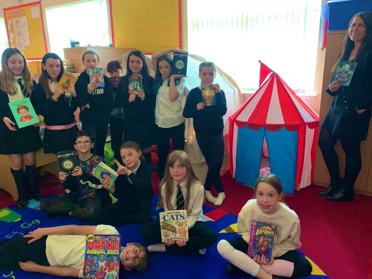 jillmq80's tweet photo. Finally, we have reopened our school library 😀 We celebrated with the relaunch of our after school book club. Chilled out, relaxed, comfy reading at its best with a book blether, book recommendations and a book wave at the end. Amazing!

#comfyreading

@SLCLiteracy @OpenUni_RfP https://t.co/yqWfNadD8P
