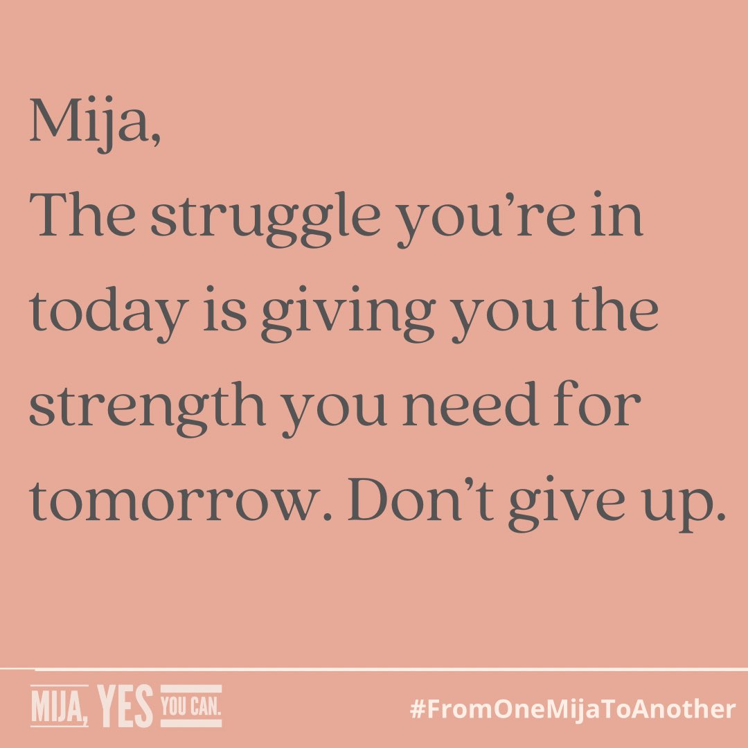 mijayesyoucan's tweet photo. #FromOneMijaToAnother: Mija, life’s tough but so are you. Don’t you forget it! 💪🏻 🌟⠀
⠀
••••⠀
#MijaYesYouCan #MijaPower #MijaStrong #positivevibes #Bekindtoyourmind #womenempowerment https://t.co/fyaRczYjaK