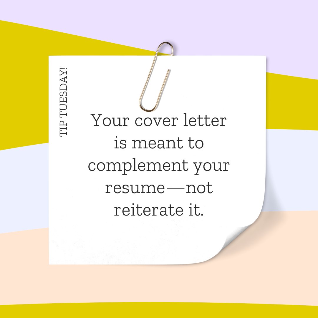 ACUCareerCenter's tweet photo. Add to your resume with your cover letter. Be sure to also talk about the employer and not just yourself. #TipTuesday https://t.co/FmZZTlUCA0