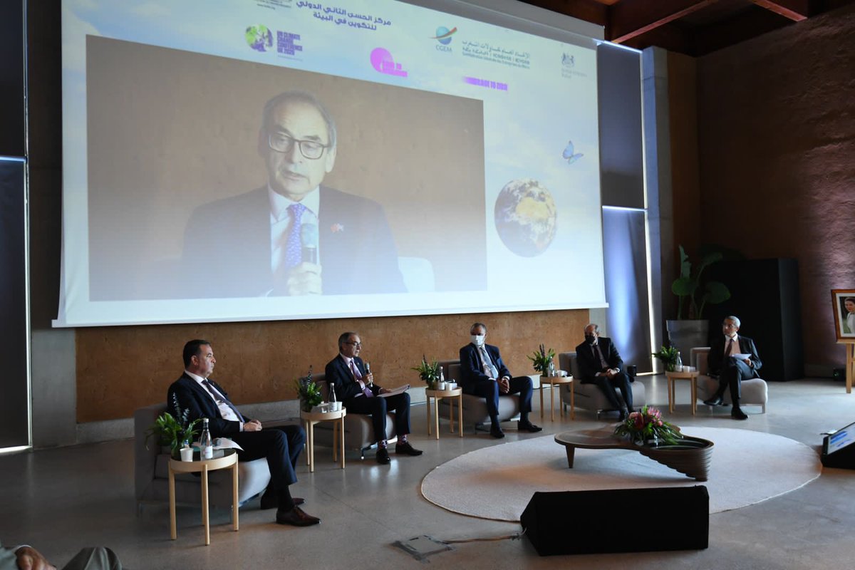 UKSimonMartin's tweet photo. It was a pleasure to speak today at our pre-#COP26 climate action summit at #FM6E with @GCEM_MA with Their Excellencies 🇲🇦 Ministers Benali and Mezzour, and key business leaders sharing their efforts and ambitions for a resilient low carbon economy. @JamesCleverly @AWMurrison. https://t.co/Q2qMBlnOEI
