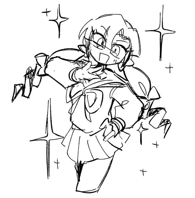 なんだろうこの髪型と思いながら描いてる 