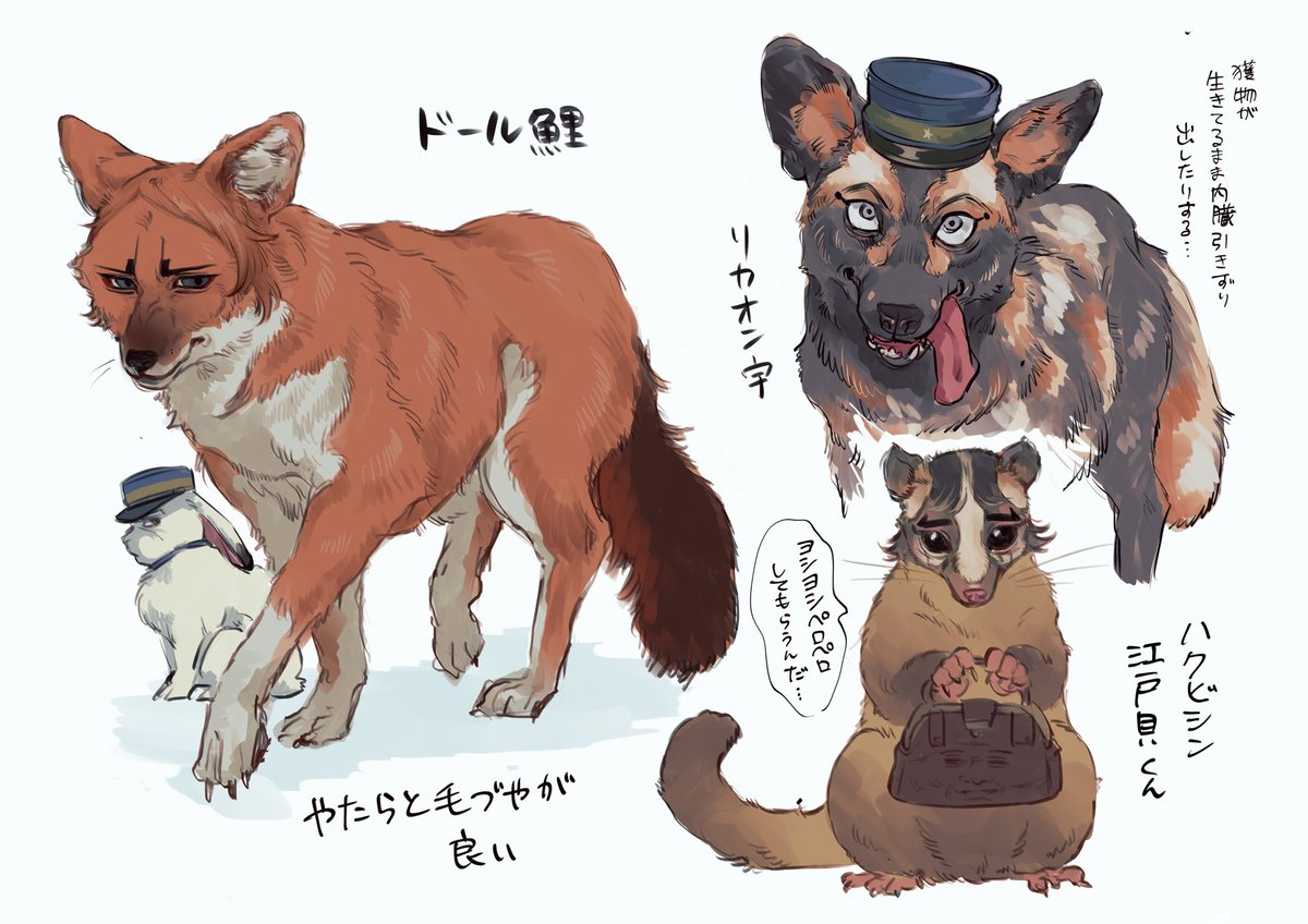#皆さんの金カム擬獣化が見たい
趣味全開すぎる…エキゾチックカムイ🐕 