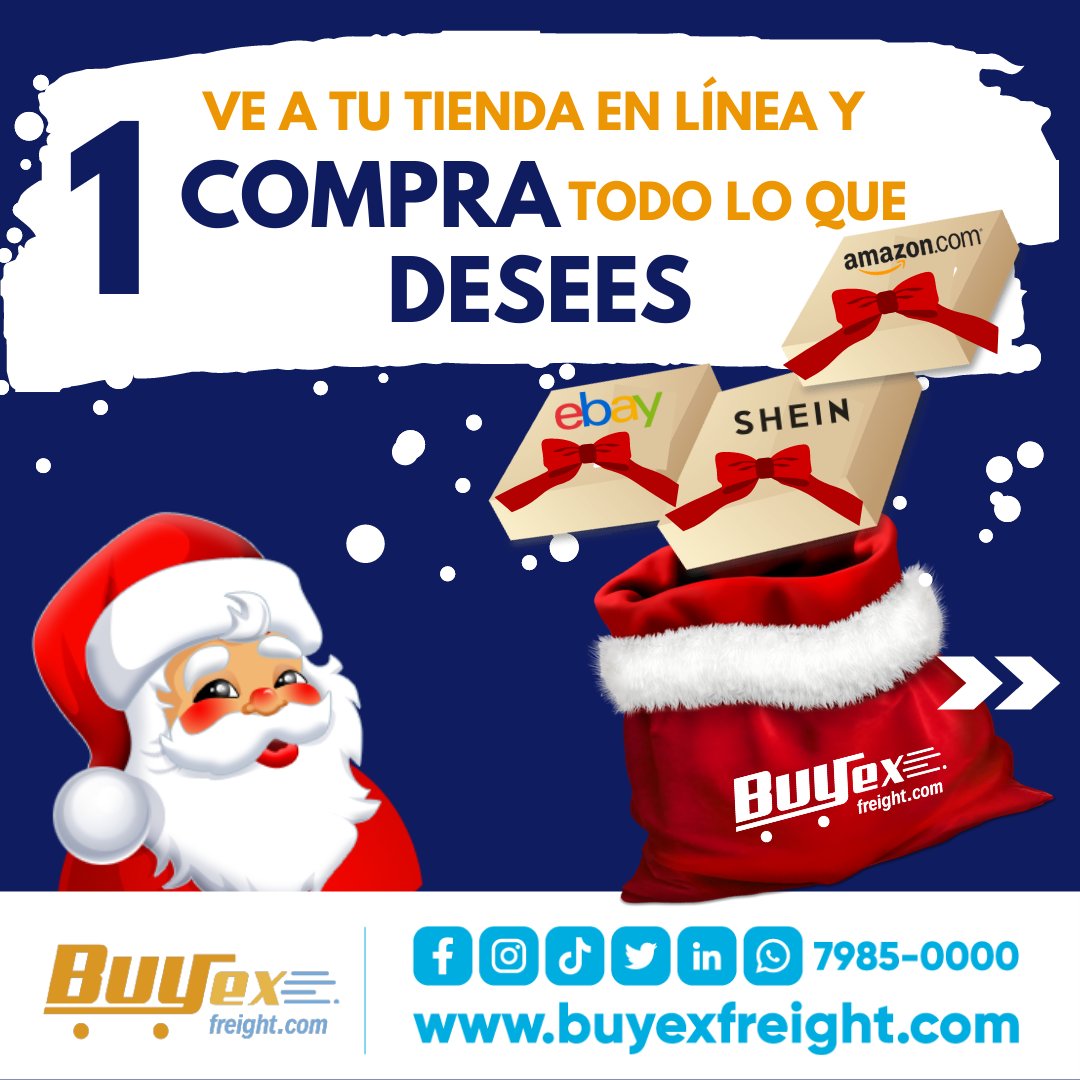 buyexfreight's tweet photo. ¡LA BOLSA DE SANTA SE HA ACTIVADO! 🤩😱
🛒Anticipa tus compras de navidad con esta mega promo!!! 🎅Santa te trae tus pedidos hasta con 15 libras en su bolsa por $49.99* 📦🎁*Restricciones aplica https://t.co/Y8PrMonZDz