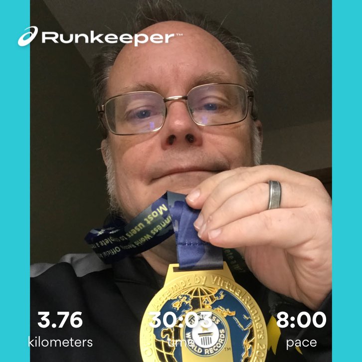 chadfreyks's tweet photo. How does one celebrate the arrival of a #worldrecordrun medal? With a short #temporun of course. #goodday #runyourrace https://t.co/GFvmU5C4mv
