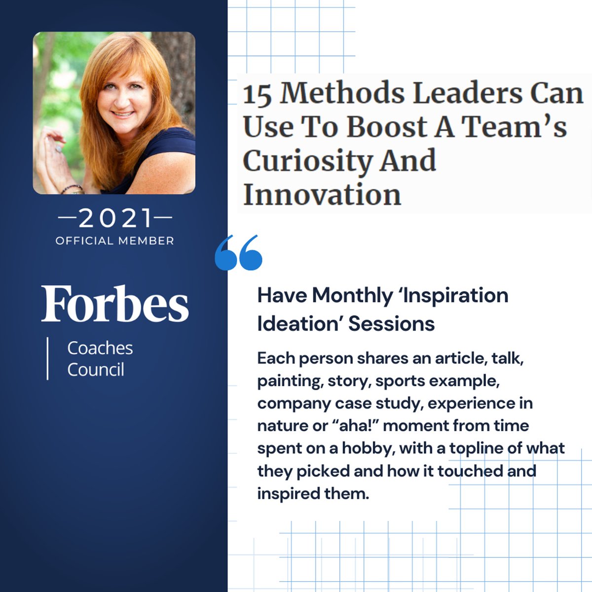 These ideas generated by a team of thought leaders at Forbes might just be the sparks to reignite your fire...and that of your team!

Dig in - and give them a try!
bit.ly/3ngQFEv

#gamechange #gamechangers #GCGRS #ForbesCoachesCouncil #BoostTeamCuriosity