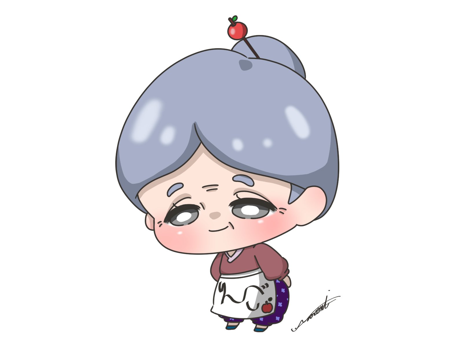 Nanami りんご屋のおばあちゃん イラスト オリジナル ミニキャラ Clipstudio T Co Rxdljmgf51 Twitter