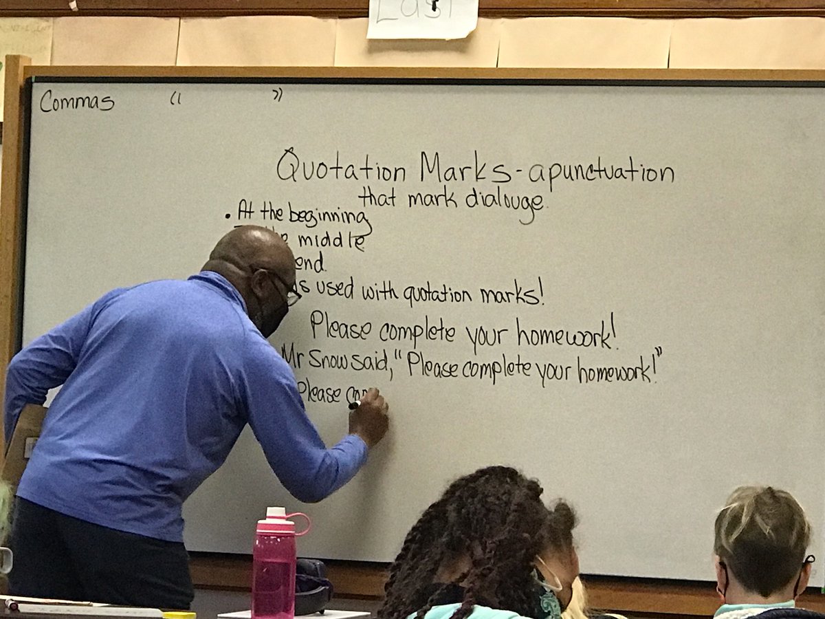 Shout out to Mr. Snow at CFI #84 <a href="/IPS_CFI/">Center for Inquiry</a> and his 5th grade students -  great lesson using quotation marks in written dialogue - students were engaged with the rules of properly punctuating quotations in their writing.  

Great Students!  Great Teacher!  <a href="/IPSSchools/">IPS</a> <a href="/DrNHenderson/">Nathalie M Henderson, PhD</a>