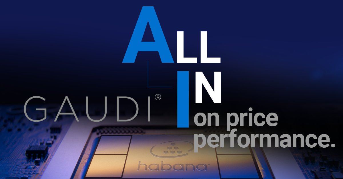 HabanaLabs's tweet image. We&apos;ve been #AllInOnAI from the start.

Today, @awscloud launched the Amazon EC2 DL1 instances based on Gaudi AI accelerators.

Learn more about Gaudi and our commitment to #AI and #ML innovation on our blog: habana.ai/aws-launches-e…