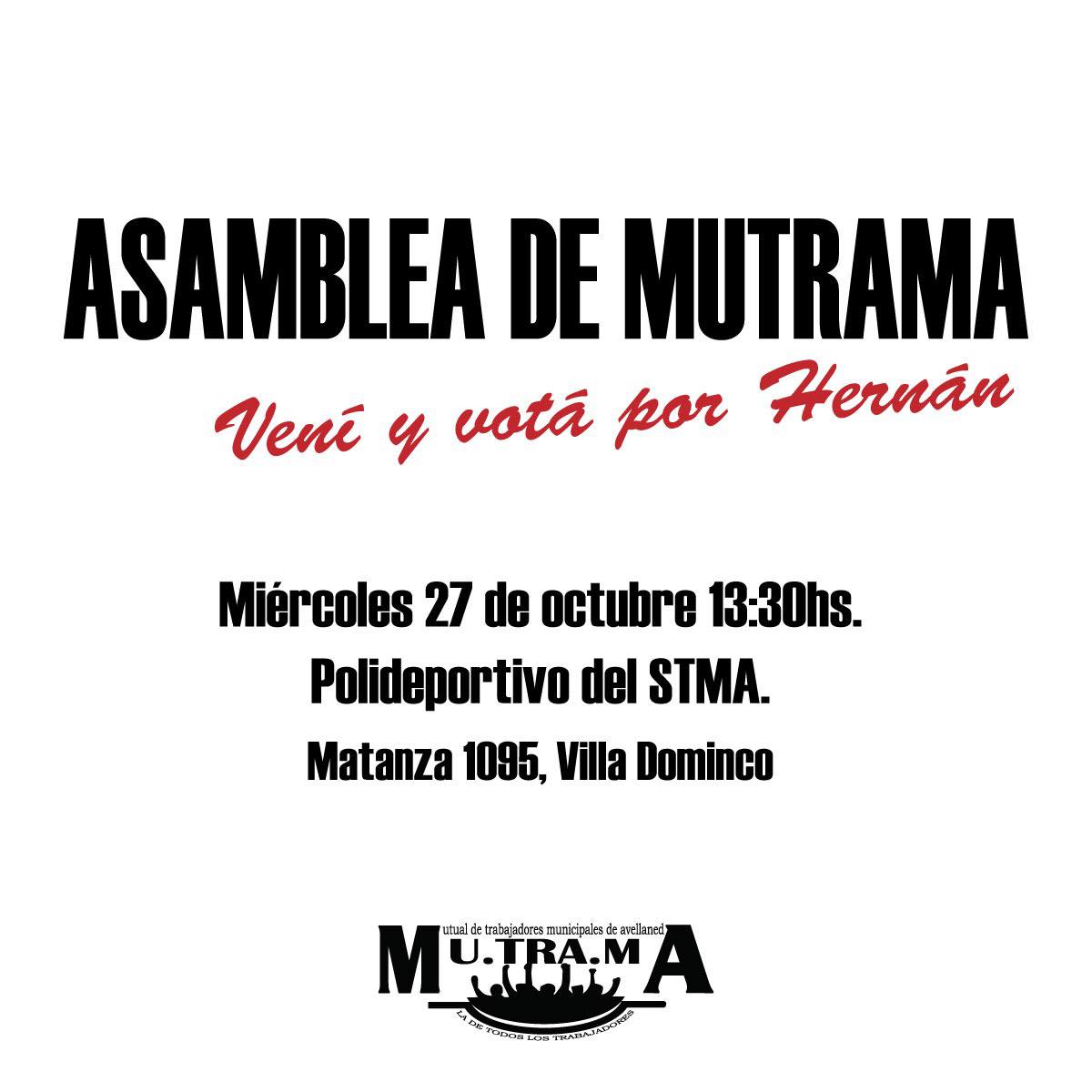 stmavellaneda's tweet photo. #MuTraMa
Vení a la Asamblea de tu Mutual. https://t.co/UYZto1zzyR
