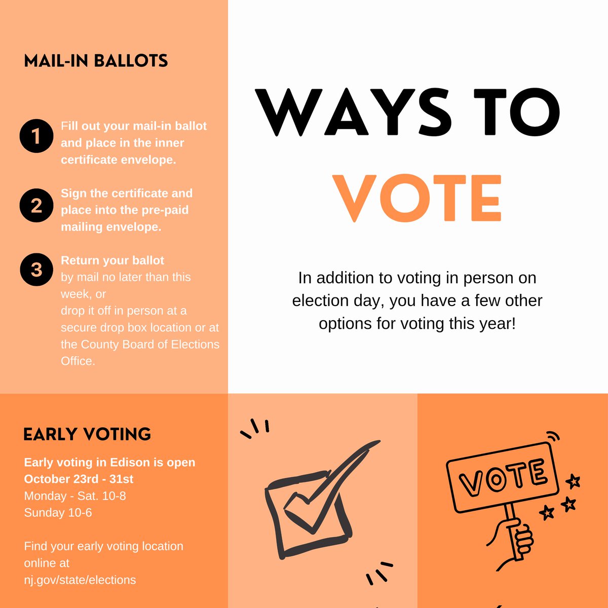 EdisonOpenSpace's tweet image. How are you voting this year? Make sure you get out there and VOTE! #EdisonNJ