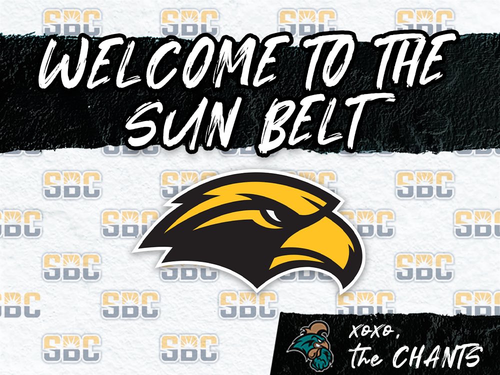 GoCCUsports's tweet photo. We’re not the new kids on the block anymore! 

Welcome to the @SunBelt Family, @USMGoldenEagles! https://t.co/RMOXuDPMe3