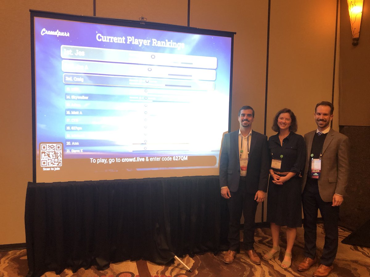 MichaelClarkFSA's tweet photo. One of my favorite sessions at the @CCActuaries annual meeting #CCA21AM EA Trivia. Good to have one of my colleagues @AnzaloneActuary in the Top 3 (again). https://t.co/TiKI9EJkGN