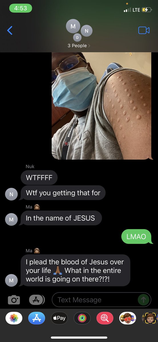 JonnyProton's tweet photo. So I got an allergy test done today and they inject you with hella low concentrations of known allergens. I sent this to my family GC. https://t.co/elv3pCeyGE