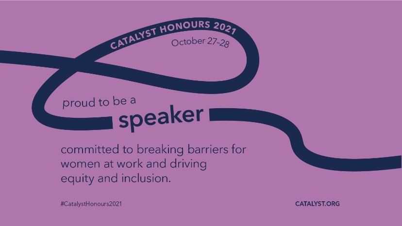 Looking forward to speaking about #workplaceflexibility & inclusive #hybridwork at @CatalystInc’s virtual event to help demonstrate the power of #HumanityAtWork—because workplaces that work for women work for everyone. #CatalystHonours2021
To learn more: catalyst.org/2021-catalyst-…
