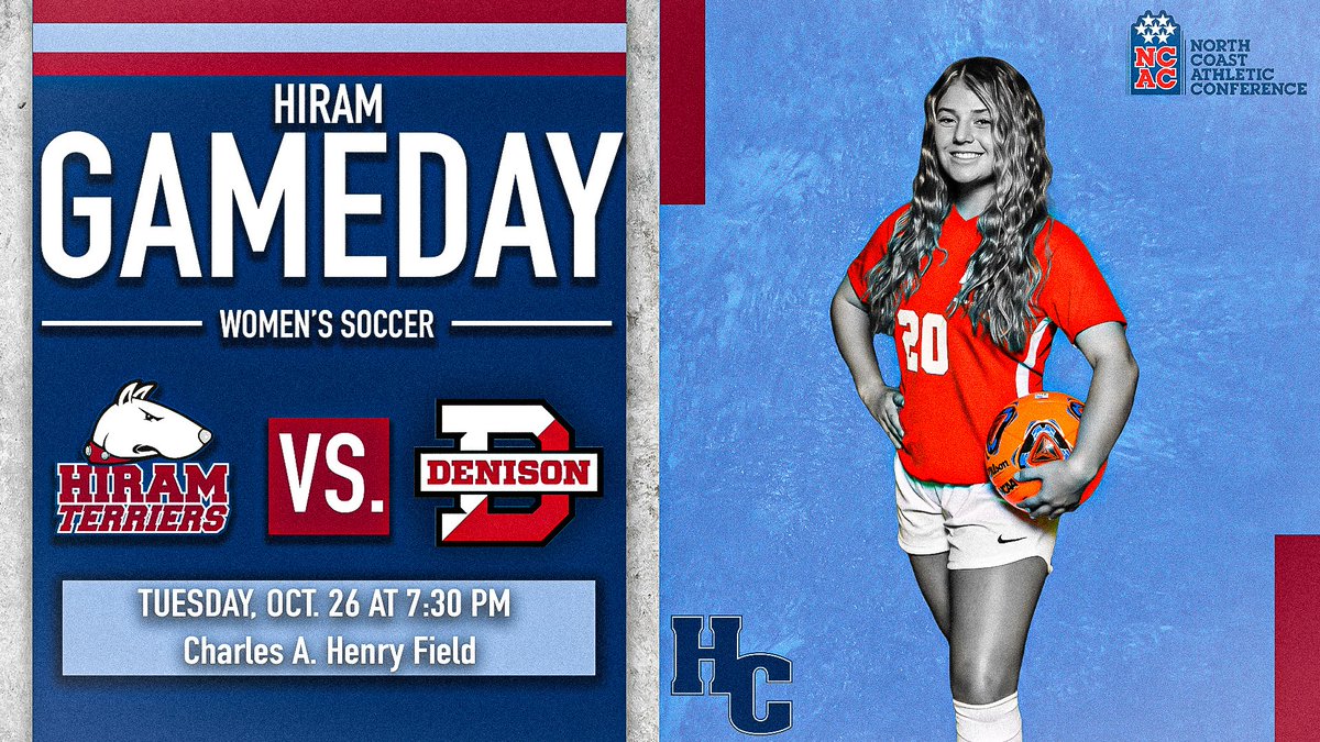 Hiram College Athletics (@hiram_athletics) on Twitter photo IT'S GAMEโฝDAY!!
<a href="/HiramWSoccer/">Hiram Women's Soccer</a> kicks off a three-game homestand with a matchup against the Big Red!!!
๐: Denison
๐: Charles A. Henry Field at Malmisur Stadium
โฐ: 7:30 p.m.
๐: ow.ly/kXY650GwWWG
๐บ: ow.ly/wULu50GwWWF IT'S GAMEโฝDAY!!
<a href="/HiramWSoccer/">Hiram Women's Soccer</a> kicks off a three-game homestand with a matchup against the Big Red!!!
๐: Denison
๐: Charles A. Henry Field at Malmisur Stadium
โฐ: 7:30 p.m.
๐: ow.ly/kXY650GwWWG
๐บ: ow.ly/wULu50GwWWF