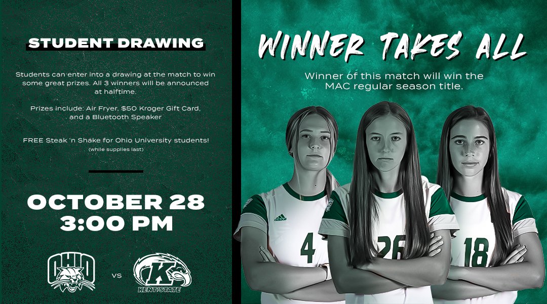 OhioBobcats's tweet photo. MAC TITLE ON THE LINE

Plenty going on for the @OhioWSoccer match on Thursday!

#OUohyeah https://t.co/Gd3CTRHo7D