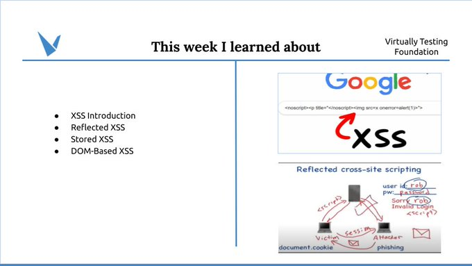 Adithya36194385's tweet photo. It has been an exciting week at @VTFoundationas as a Penetration Testing Intern. I learned this week about Cross-Site Scripting (XSS). I also learned and got a live demonstration on Reflected, Stored, and DOM-based XSS.#VTfoundation #VTFOct21 #internships https://t.co/BUupPeBvWB
