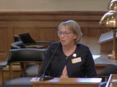 WyoEA's tweet photo. Rep. Connolly explains her intent to vote NO on special session rules. "My bragging rights for Wyoming with these rules are out the door...We have a process we can be proud of and this is not it." https://t.co/dBpeiIrlih