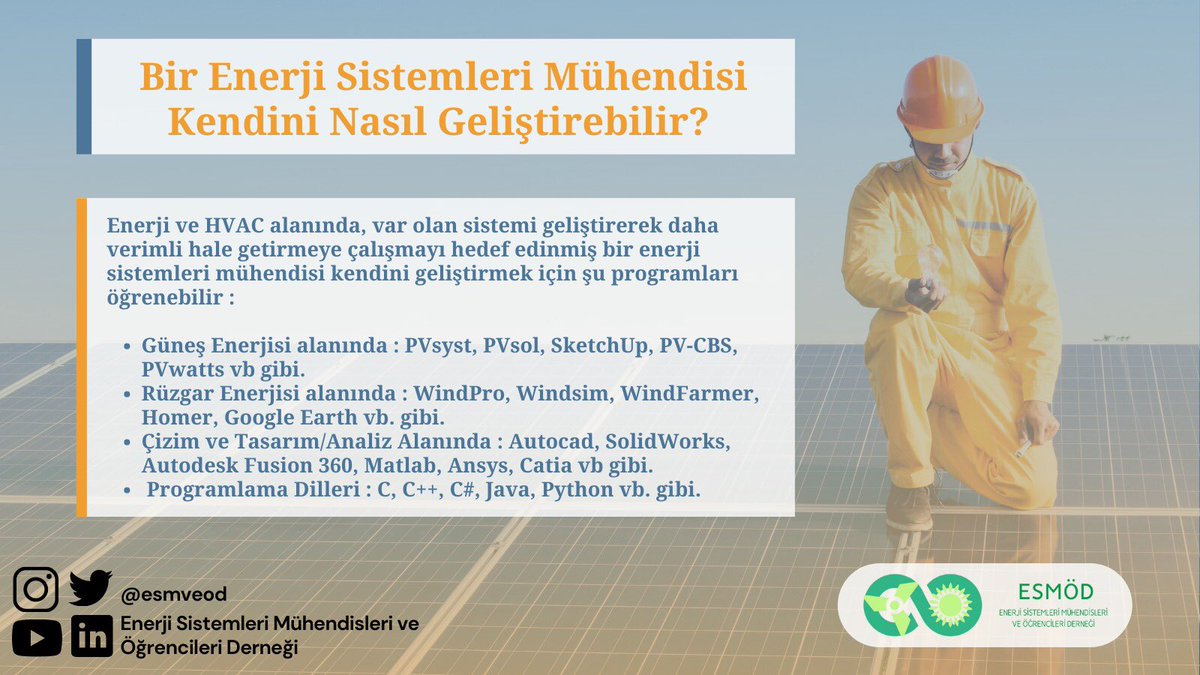 esmveod's tweet photo. Bir Enerji Sistemleri Mühendisi Kendini Nasıl Geliştirebilir? https://t.co/wtpjJMmyt4