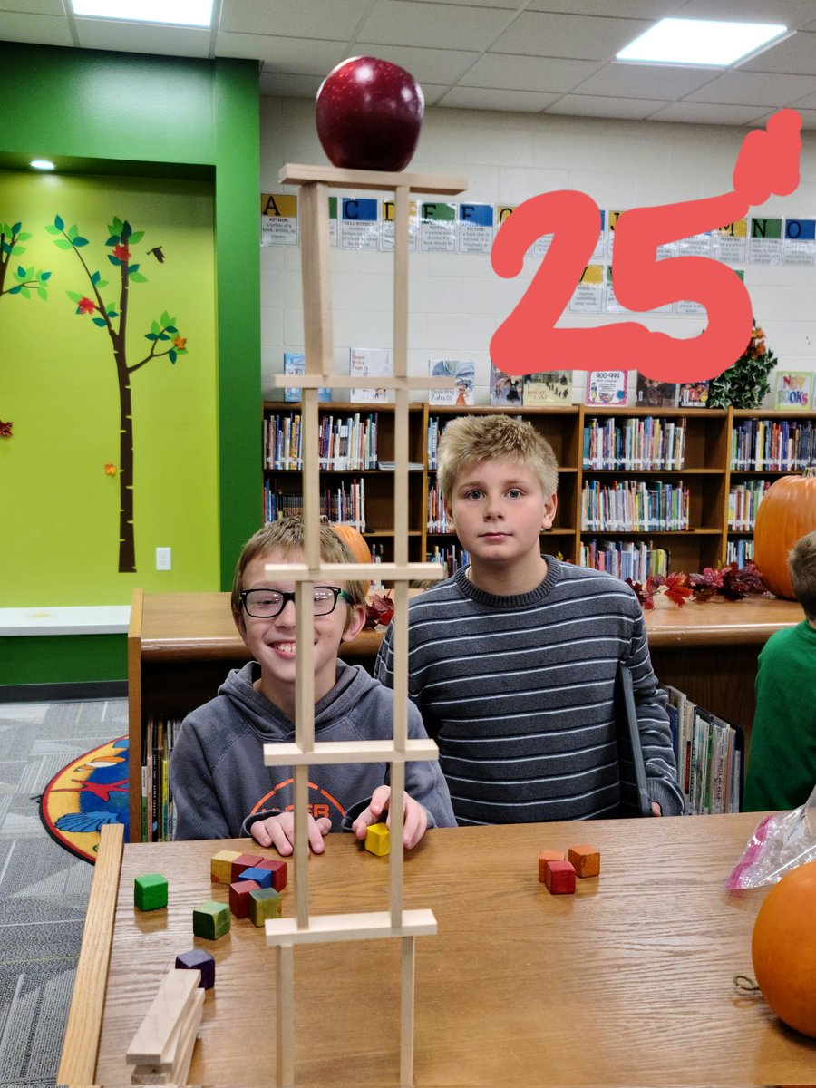 weslibrarydce's tweet photo. Apple tower challenge #STEMChallenge #WestonSTEAM https://t.co/9WeV69QQvm