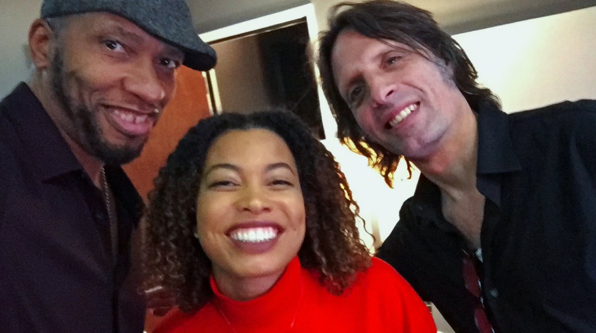 Keith "E-Day" Eaddy, India Carney, Aaron Steinberg - recording day!