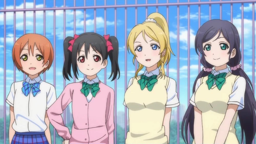 💖💙✨ Today’s first Pink/Blue pair of the day is Nico Yazawa and Eli Ayase from Love Live! They’re part of µ's, as well as the subunit BiBi!