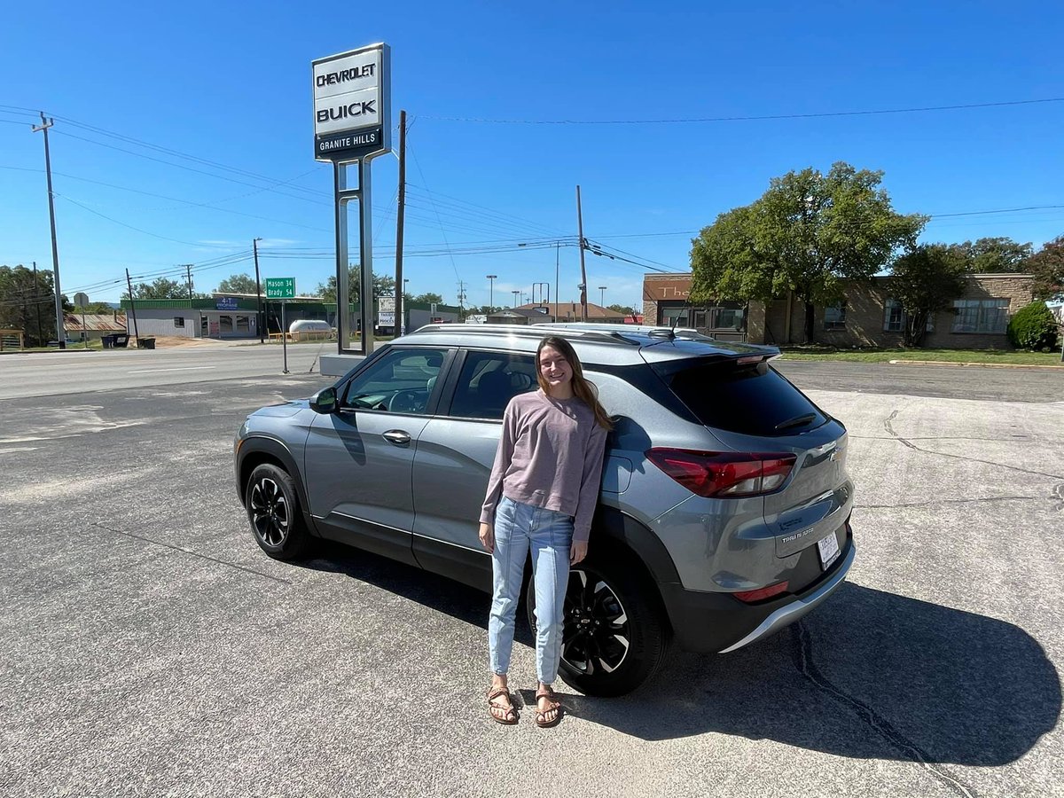 One of our new 2022 models has already found a new home! Congratulations to Lillian Pogany and Samuel Ryan Christopher on the purchase of a 2022 Chevy Trailblazer.
 
We appreciate your business with us here at Granite Hills Chevrolet Buick!