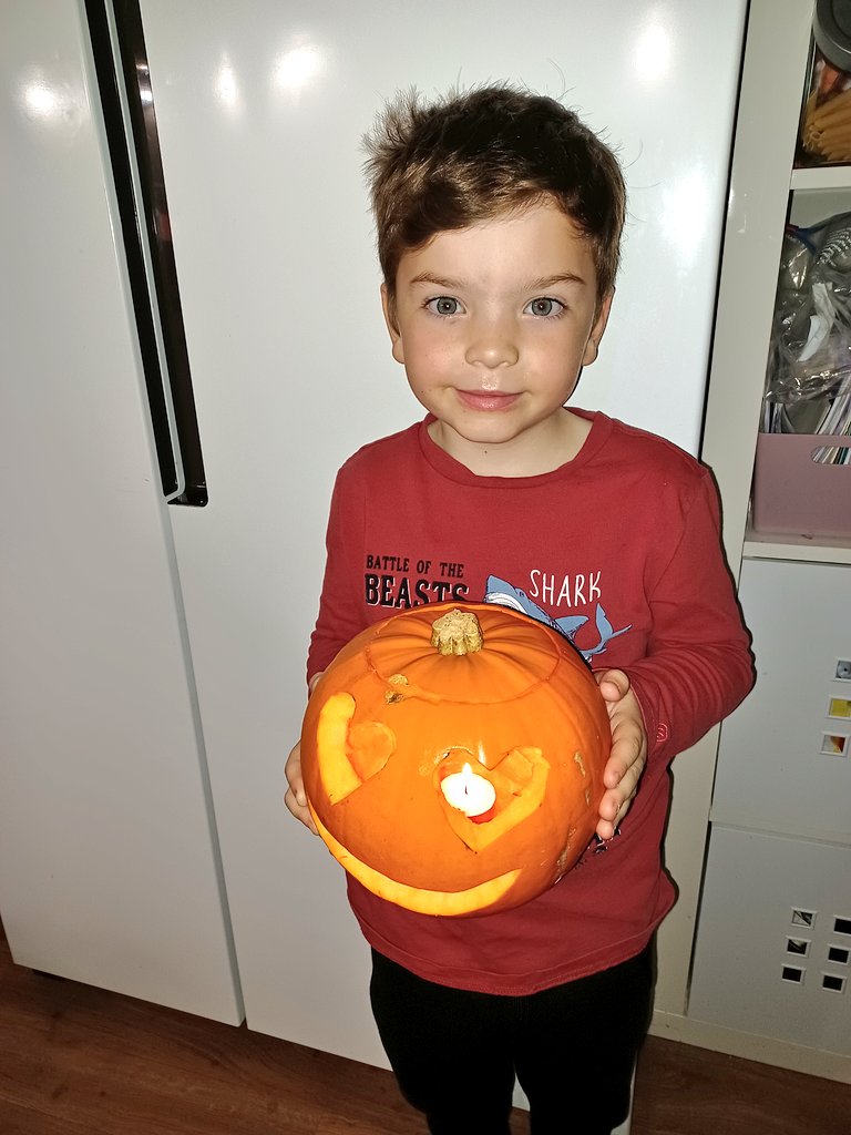 RestRising's tweet photo. 'I' couldn't wait any longer before carving his pumpkin! He wanted to share it with @MpsPrimary 🙃 https://t.co/NMXrSoDRVZ