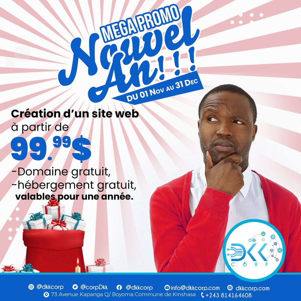 CorpDkk's tweet photo. Une occasion à ne pas manquer!!!

#dkkcorp #promotion #siteweb #numerique #viral #explorepage #postoftheday 
@DeniseNyakeru @AndyBemba @radiookapi https://t.co/ENxSGu76OT