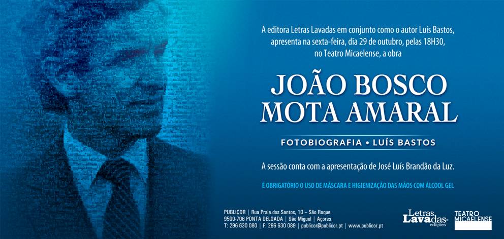 LetrasLavadas's tweet photo. 📢Lançamento de uma das maiores novidades Letras Lavadas para este Natal! 🎁
"João Bosco Mota Amaral - Fotobiografia", de Luís Bastos, será lançada no dia 29 de Outubro às 18h30 no @TMicaelense!

#lançamento #livro #livros #novidades #açores #pontadelgada #sãomiguel https://t.co/n1fOdMB2pt