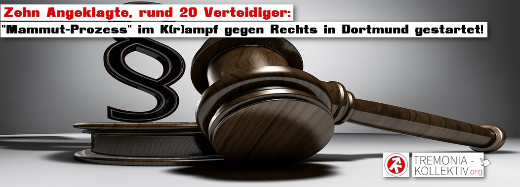 Gestern begann in #Dortmund ein Prozess gegen knapp ein Dutzend nationale Aktivisten. Es geht um den Vorwurf der Volksverhetzung, sprich um einen Meinungsdelikt. Gericht &amp; Presse fuhren am 1. Verhandlungstag groß auf, auch wenn es ein kurzes Vergnügen war: tremonia-kollektiv.org/2021/10/26/zeh…