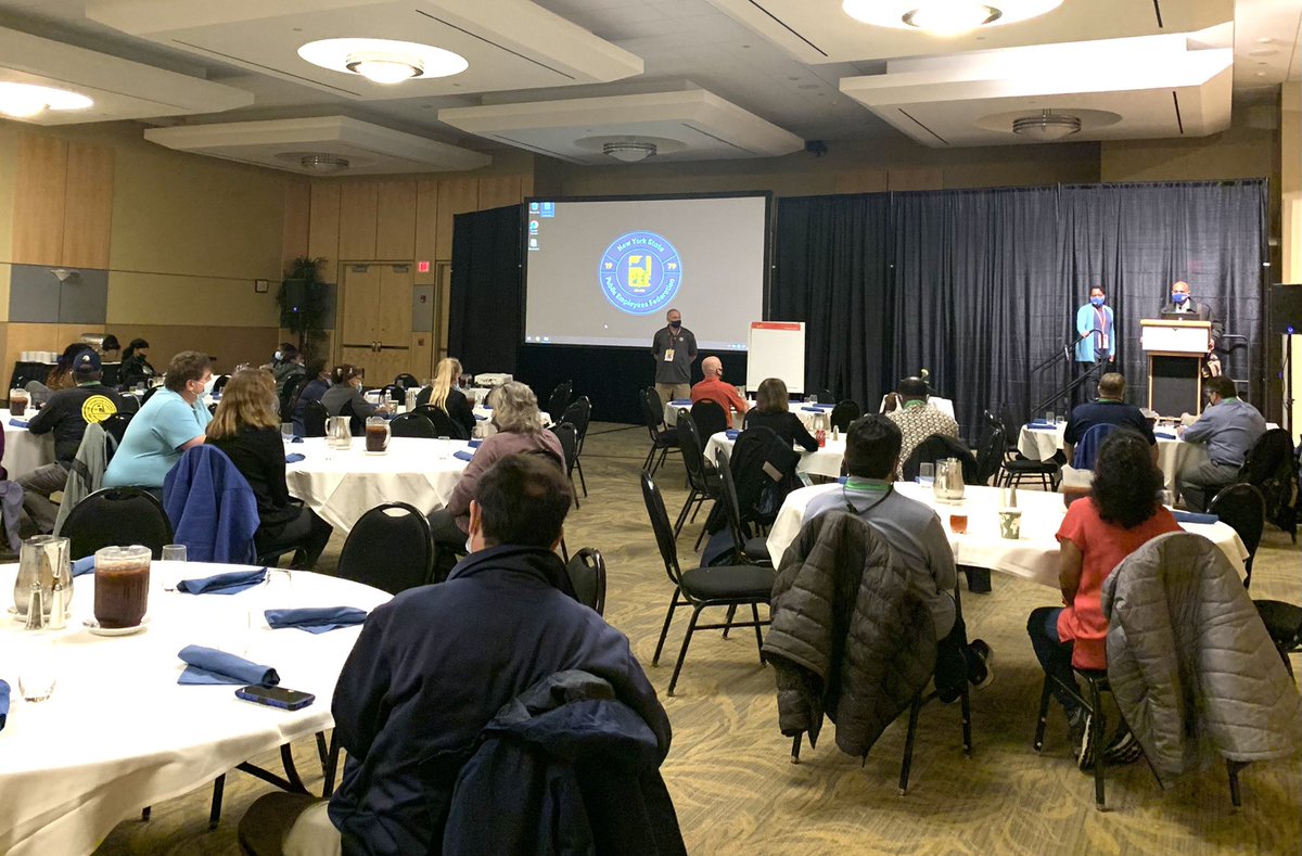 NYSPEF's tweet photo. President Spence giving word of encouragement and welcomes delegates at the annual Veteran’s luncheon, event organized to recognize our fallen heroes and those still serving. https://t.co/A0KZQLlKCP