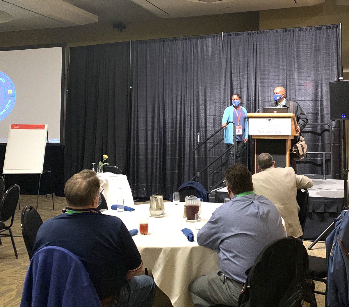 NYSPEF's tweet photo. President Spence giving word of encouragement and welcomes delegates at the annual Veteran’s luncheon, event organized to recognize our fallen heroes and those still serving. https://t.co/A0KZQLlKCP