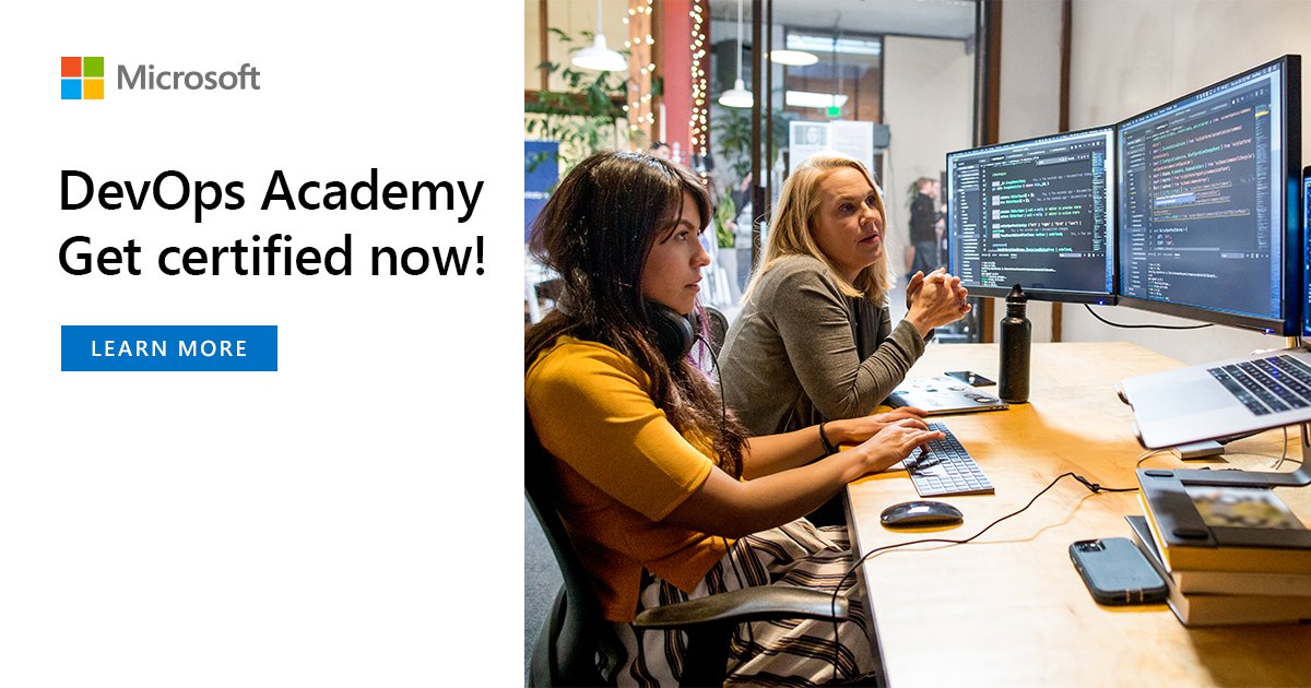 MicrosoftAfrica's tweet image. Still wondering why you need DevOps for a better code, team &amp;amp; App Management? Join us in these sessions, and learn how you can reach high on the cloud with the Microsoft #DevOpsAcademy!
msft.it/6010k86Ge