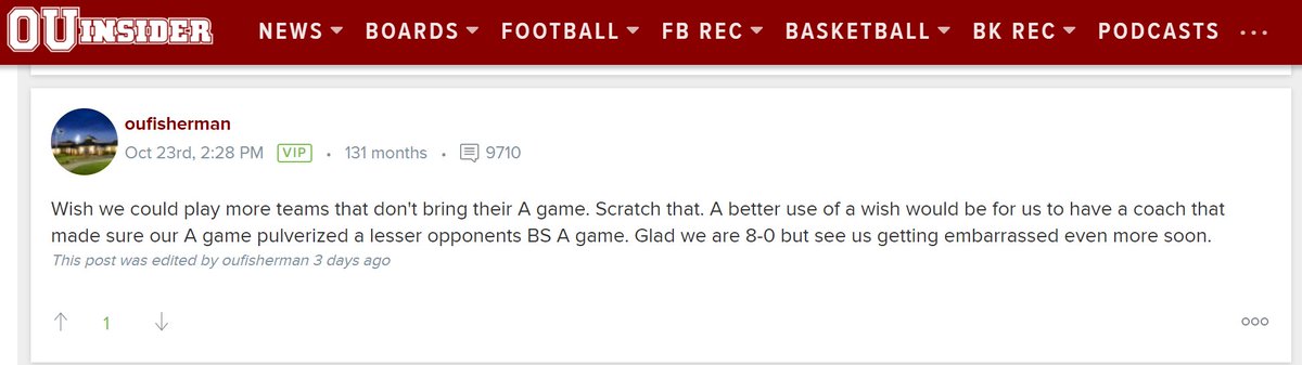 BoardGeniuses's tweet photo. There are no more scapegoats, Lincoln Riley must take the blame for #Oklahomas's terrible 8-0 start.  #BoomerSooner https://t.co/aOOVqQeH7j
