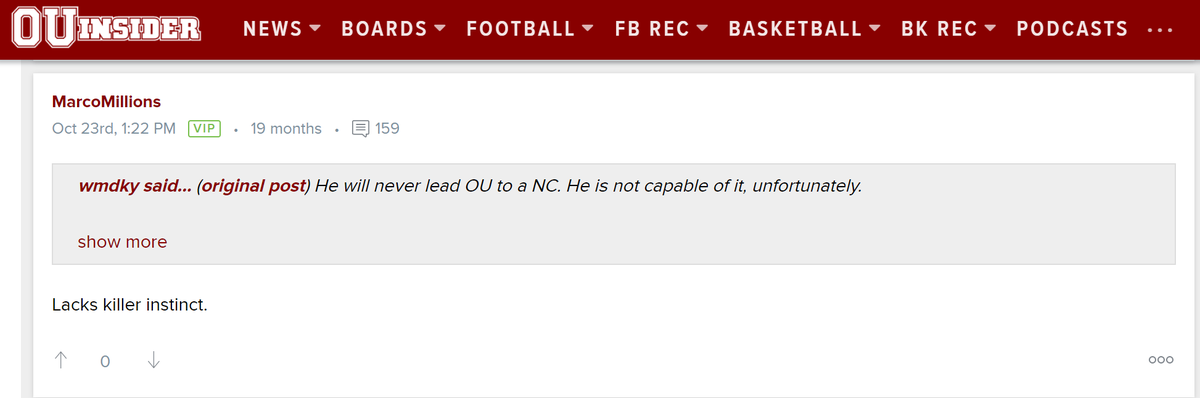 BoardGeniuses's tweet photo. There are no more scapegoats, Lincoln Riley must take the blame for #Oklahomas's terrible 8-0 start.  #BoomerSooner https://t.co/aOOVqQeH7j