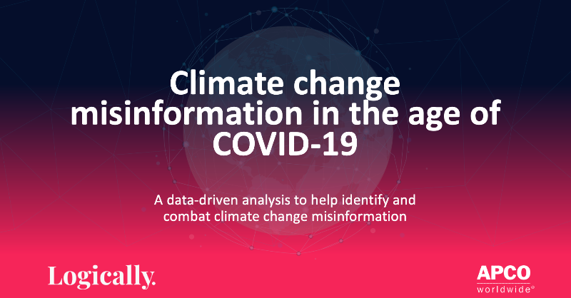 apcoworldwide's tweet photo. Ahead of @COP26's focus on #ClimateAction, it's important to also address misinformation around #ClimateChange.

A new report by @LogicallyAI &amp; APCO Worldwide found a worrying link between climate misinformation &amp; #COVID19 conspiracy theories. Learn more: https://t.co/Hz6pDq6v9N