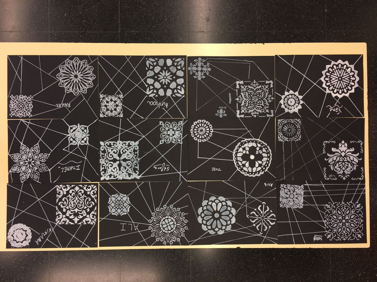InsEscLaMina's tweet photo. L'alumnat de 6è, amb Núria Corral, profe de dibuix, s'apropa a les obres de l'artista #NeSpoon amb tècniques diverses. Hem aconseguit un #crochete perforant paper i amb plantilles i retoladors de guix damunt de diferents suports. #creativitat a partir de la pregunta #comhofem? https://t.co/JtCQPec11n